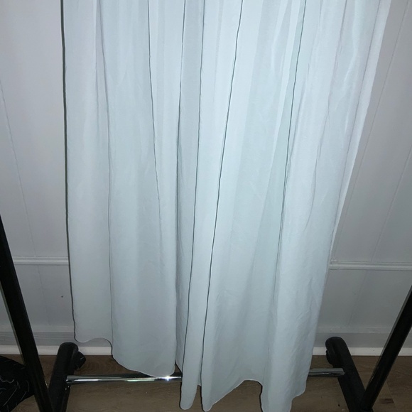 Bari Jay mint green chiffon strapless dress Sz 8 pleated bodice boning - Picture 2 of 7